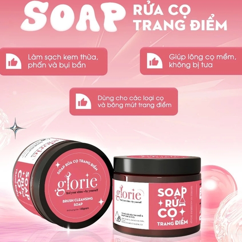 Sáp Rửa Cọ Trang Điểm Glorie Brush Cleansing Soap Dễ Thao Tác Làm Sạch Cọ 130g