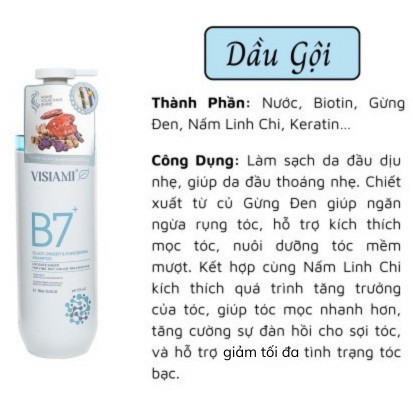 Dầu Gội - Xả Biotin Visiami Rainbow B7 Cải Thiện Mọc Tóc, Phục Hồi Hư Tổn, Dưỡng Tóc Mềm Mượt & Chắc Khỏe 780ml