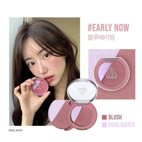 e468 - 3CE - Phấn Má Hồng Kết Hợp Bắt Sáng 3CE Highlighter Blushlighter 4.3g