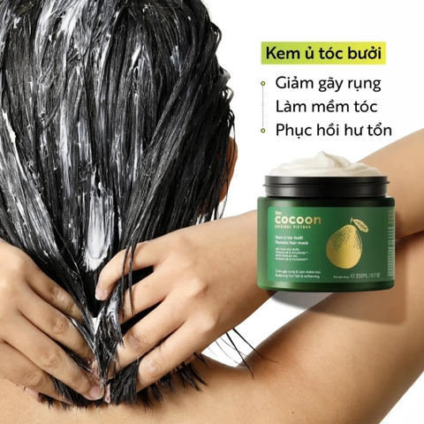 e927 - Kem Ủ Tóc Bưởi Pomelo CoCoon giảm gãy rụng và mềm mượt tóc 200ml LYO