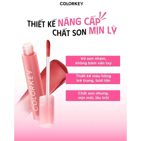 e949 - Son Kem Lì Colorkey Mịn Mượt Lâu Trôi Airy Velvet Lip Lacquer 2.5g LYO