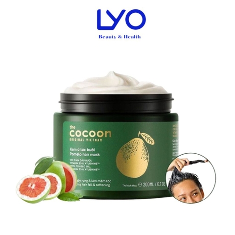 e927 - Kem Ủ Tóc Bưởi Pomelo CoCoon giảm gãy rụng và mềm mượt tóc 200ml LYO