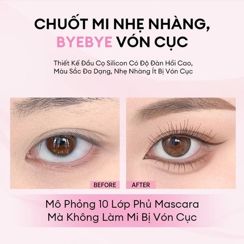 e950 - Mascara COLORKEY Hỗ Trợ Giúp Cong Và Dày Mi, Lâu Trôi, Chống Nước 6g LYO