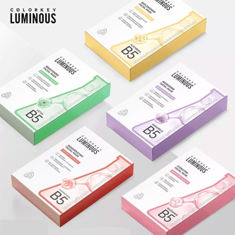 Combo 10 Mặt Nạ Colorkey Luminous B5 Facial Mask 25ml (Đủ màu) (Nguyên hộp) LYO