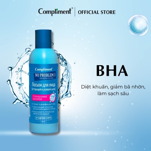 f142 - Nước hoa hồng, Toner Compliment No Problem làm sạch, giảm mụn Hàng Nga 200ml LYO