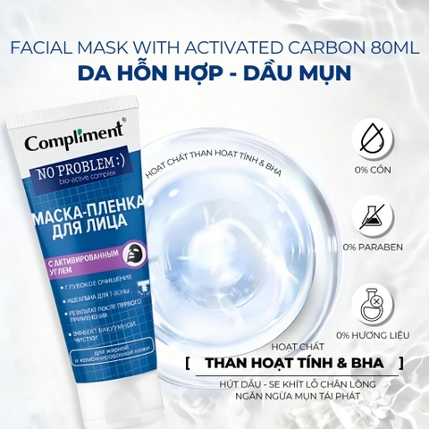 f155 - Mặt Nạ Đất Sét Compliment No Problem Face Mask 80ml Hàng Nga LYO