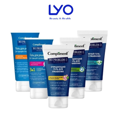 f143 - Gel Rửa Mặt Chứa BHA Compliment No Problem Sạch Sâu, Giảm Dầu Mụn Hàng Nga 200ml LYO