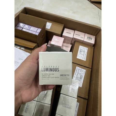 f091, f088 - Mặt Nạ đất sét bùn khoáng Colorkey Luminous Green Tea Purifying Cleansing Clay 60g & 10g LYO