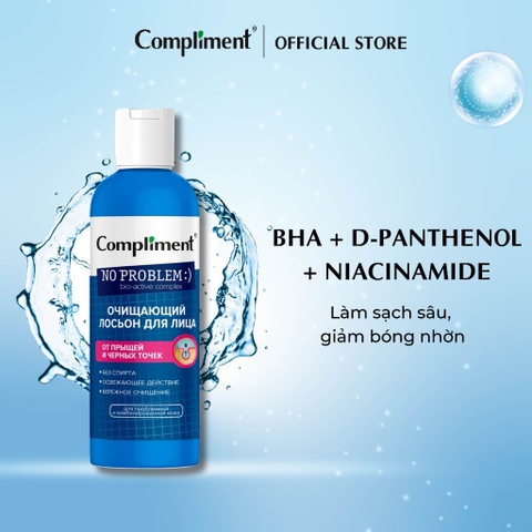 f142 - Nước hoa hồng, Toner Compliment No Problem làm sạch, giảm mụn Hàng Nga 200ml LYO
