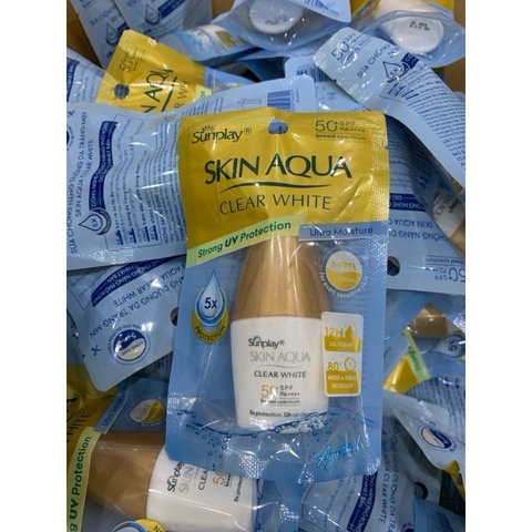 e854 - (Size mini) Sữa Chống Nắng dưỡng trắng Sunplay Skin Aqua Clear White SPF 50+ PA++++ 5g LYO