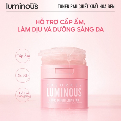 f274, f273 - Toner Pad Colorkey Luminous Hỗ Trợ Dưỡng Sáng, Cấp Ẩm, Làm Dịu Da Phù hợp với da nhạy cảm LYO