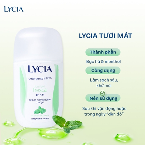 f235 - Dung Dịch Vệ Sinh Phụ Nữ Lycia Intimo 200ml dịu nhẹ, bảo vệ làm da, sạch sâu LYO