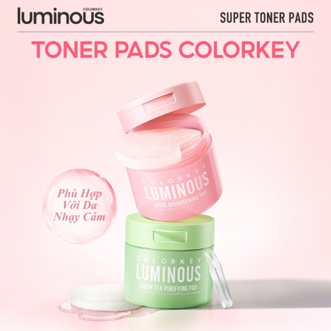 f274, f273 - Toner Pad Colorkey Luminous Hỗ Trợ Dưỡng Sáng, Cấp Ẩm, Làm Dịu Da Phù hợp với da nhạy cảm LYO