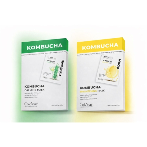 f242 - Nguyên Hộp 5 Mask Cok'lear PDRN Kombucha Brightening/ Exosome Kombucha Calming Mask (5 miếng) LYO