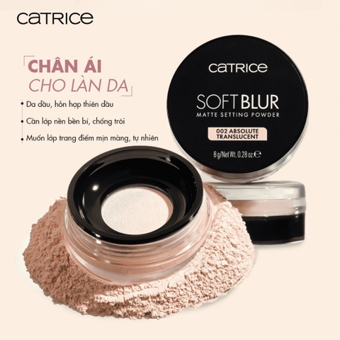f230 - Phấn phủ mỏng nhẹ kiềm dầu Catrice Soft Blur Matte Setting Powder 8g LYO