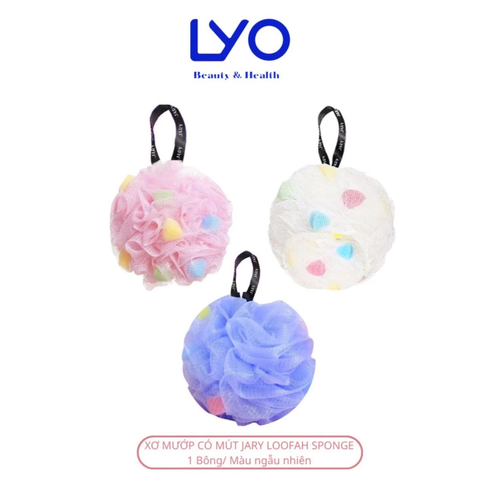 Bông tắm xơ mướp có mút Jary Loofah Bath Sponge 50g (Màu Ngẫu Nhiên) LYO