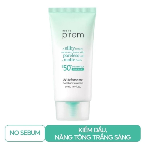 e326 - Kem Chống Nắng Make P:rem UV Defense Me Nâng Tone Dịu Nhẹ SPF50+ (50ml/tuýp) LYO
