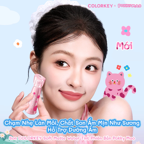 f399 - Son Tint COLORKEY Pokky Mao Mịn Lì Lâu Trôi, Dưỡng Ẩm, Bao Bì Trendy 2.5g