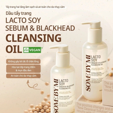 [SOME BY MI] Dầu tẩy trang đậu nành LACTO SOY SEBUM & BLACKHEAD CLEANSING OIL 200ml