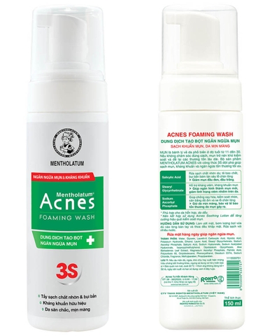 F424 - Dung dịch tạo bọt ngừa mụn ROHTO Acnes Foaming Wash 150ml