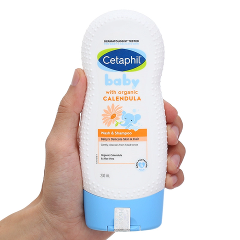 e609 - Sữa tắm gội toàn thân Cetaphil Baby Wash & Shampoo With Organic Calendula (Chai 230ml)