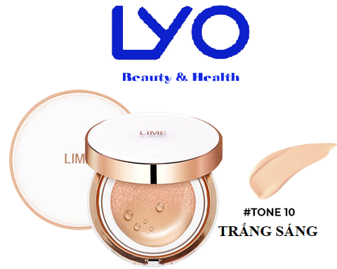 Phấn nước Lime V Collagen Ample Cushio SPF50+ PA+++ (Màu xanh) và Real Cover Pink Cushion SPF50+ PA+++ (Màu trắng)