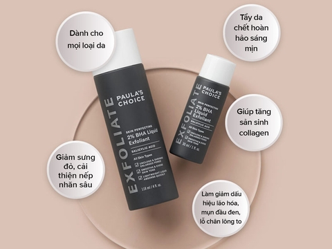 Dung Dịch Tẩy Tế Bào Chết Hóa Học Paula's Choice Skin Perfecting 2% BHA Liquid Exfoliant 30ml