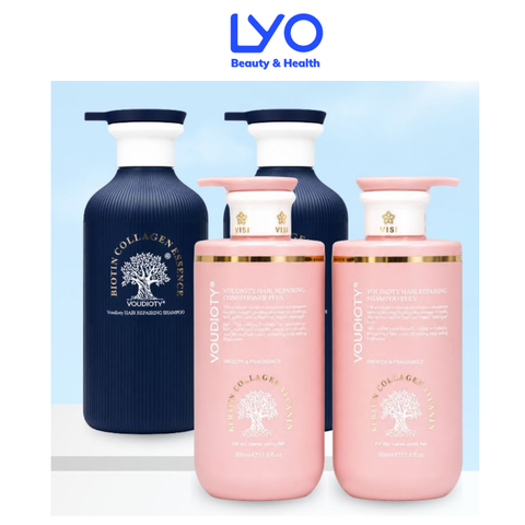 c626 - Cặp Dầu Gội Xả Biotin Collagen Hồng/Xanh Essence | Giảm Rụng Tóc, Phục hồi tóc chắc khỏe - bóng mượt 500ML