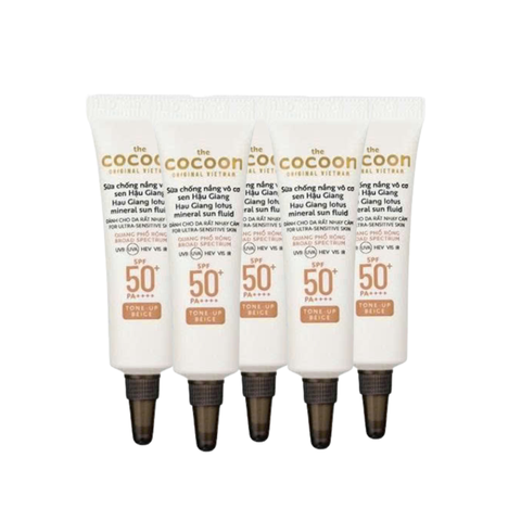 f411 - Sữa chống nắng vô cơ sen Hậu Giang Cocoon (Tone-up Beige)