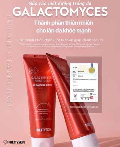 Sữa Rửa Mặt Làm Sạch Sâu & Dưỡng Ẩm Cho Da Prettyskin Galactomyces First Deep Cleansing Foam Hàn Quốc 150ml