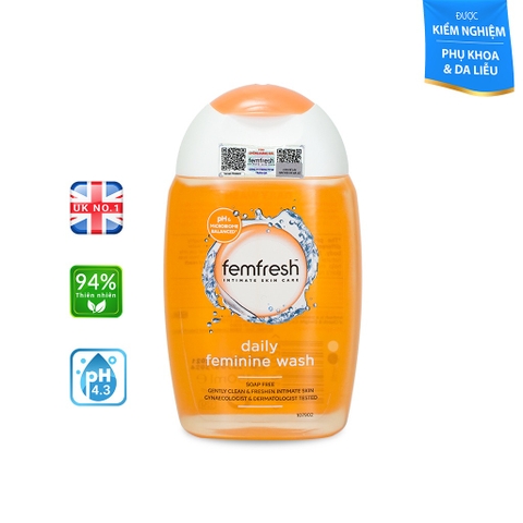 Dung Dịch Vệ Sinh Phụ Nữ Cao Cấp Femfresh Intimate Skin Care Màu Cam/ Hồng / Xanh / Xám Anh Quốc 250ml