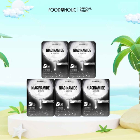 e743 - Foodaholic - Combo 5 mặt nạ Niacinamide + Arbutin (5 miếng)