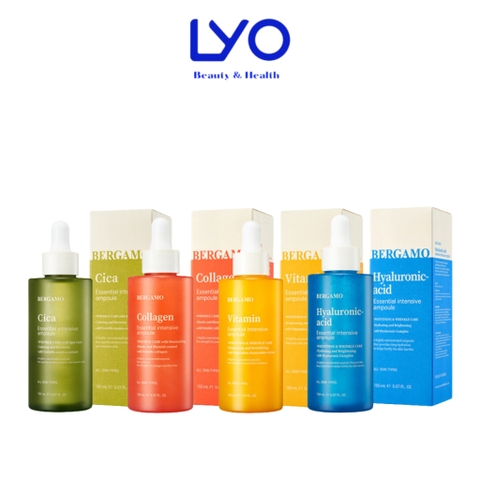 Serum Tinh Chất Bergamo Essential Intensive Ampoule Cấp Ẩm, Giảm Nếp Nhăn, Mờ Thâm Nám Hàn Quốc 150ml