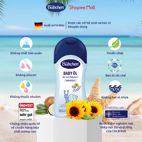Dầu Massage An Toàn Cho Trẻ Sơ Sinh Bubchen Baby Ol Đức 200ml