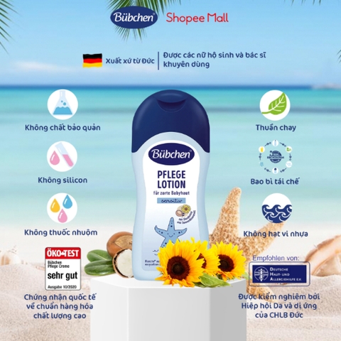 Sữa Dưỡng Thể Cho Trẻ Sơ Sinh Bubchen Pflege Lotion Đức 400ml