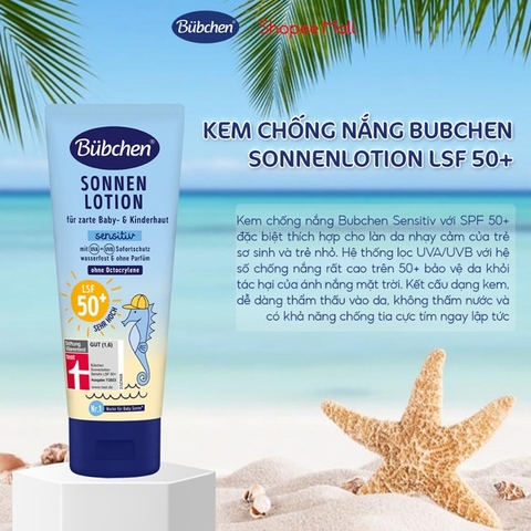 Kem Chống Nắng Bảo Vệ Làn Da Bé Bubchen Sonnenlotion LSF 50+ Đức 100ml