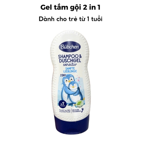 Sữa Tắm Gội Toàn Thân 2in1 Cho Bé Sơ Sinh & Bé Từ 1 Tuổi Trở Lên Bubchen Đức 230ml