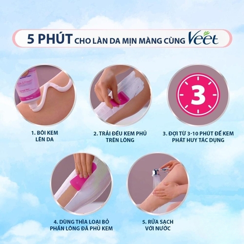 e260 - Kem Tẩy Lông Veet Pure Pháp Dành Cho Mọi Loại Da, Pháp 50g & 100g