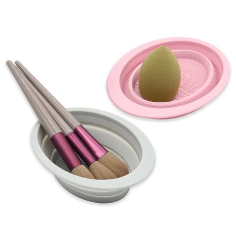 Chậu Làm Sạch Cọ & Giỏ Treo Phơi Khô Cọ Trang Điểm Jary Slicone Makeup Brush Cleaning / Hanging Brush Basket