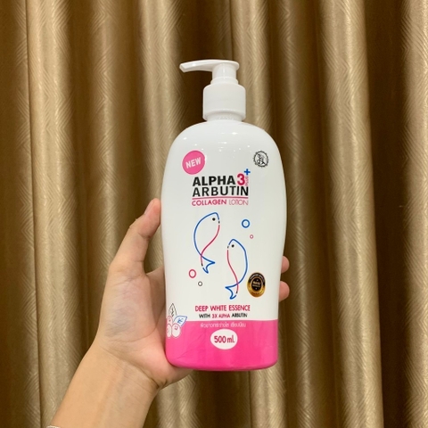 Sữa Dưỡng Thể Trắng Da, Giúp Da Săn Chắc, Đàn Hồi Alpha Arbutin 3 Plus Collagen Lotion Thái Lan 500ml