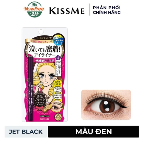 f018 - Bút Kẻ Mắt nước Kissme chống trôi Heroine Make Smooth Liquid Eyeliner nét sắc mảnh 0.1mm LYO