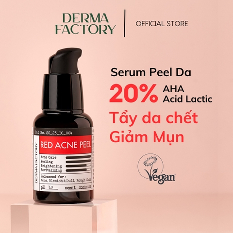 f005 - Tinh chất tẩy da chết hóa học (AHA&BHA) Derma Factory Red Acne Peel 30g LYO