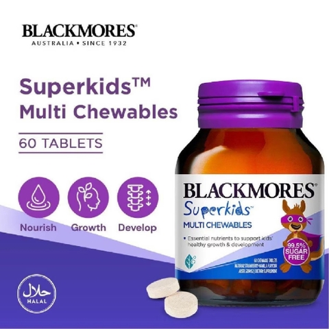 Kẹo bổ sung dinh dưỡng cho trẻ em Blackmores Super Kids Multi Chewables 60 viên LYO
