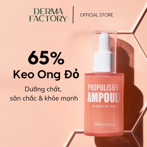 f004 - Serum keo ong tái tạo, phục hồi, dưỡng sáng da Derma Factory Propolis 65% Ampoule 50ml LYO