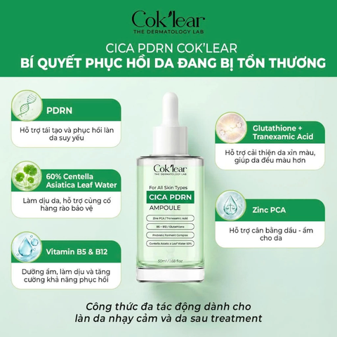 f341 - Serum cấp ẩm Phục Hồi CO'KLEAR CICA PDRN Ampoule 50ml