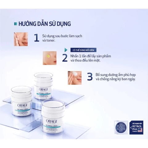 f413 - Kem dưỡng trẻ hóa, sáng da ban đêm Obagi Retinol + PHA Refining Night Cream 50ml
