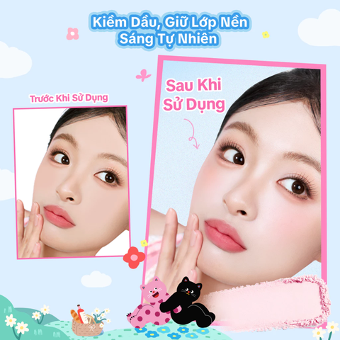 f429 - Phấn phủ nén Colorkey Pokky Mao Blurring Silky Setting Powder 7g