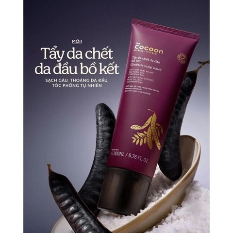 f014 - Tẩy Da Chết Da Đầu Cocoon Tinh chất Bồ Kết 200ml LYO