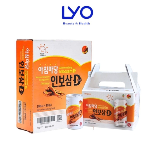 Nước tăng lực Hồng sâm Inbosam D Lẻ 1 lon, Set 6 - 10 - 30 lon (Kèm vỏ hộp)