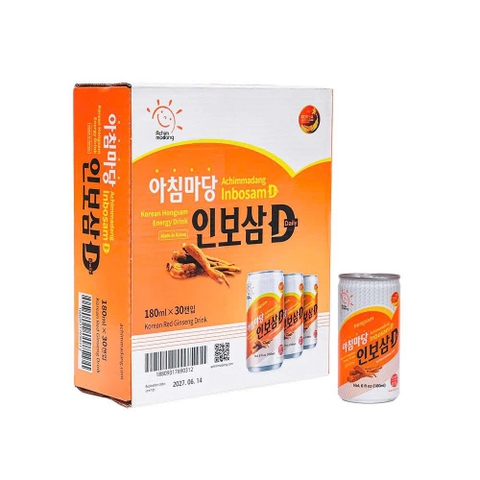 Nước tăng lực Hồng sâm Inbosam D Lẻ 1 lon, Set 6 - 10 - 30 lon (Kèm vỏ hộp)